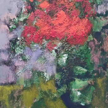 Painting titled "Red bouquet" by Kate Goncharik, Original Artwork, Acrylic