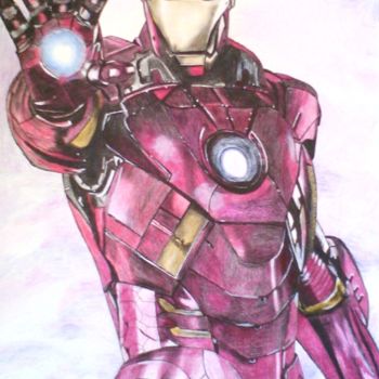 Dessin intitulée "Iron Man" par Sandra Regina Herrera, Œuvre d'art originale, Crayon
