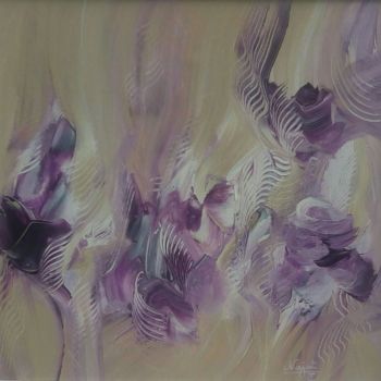 Painting titled "Roses du désert" by Najat Benali Idrissi, Original Artwork, Acrylic Mounted on Other rigid panel