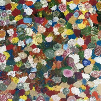 "Jardin de roses" başlıklı Tablo Naji Joseph Hallak tarafından, Orijinal sanat, Akrilik
