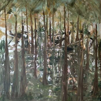 Schilderij getiteld "Forêt mystique" door Naji Joseph Hallak, Origineel Kunstwerk, Acryl