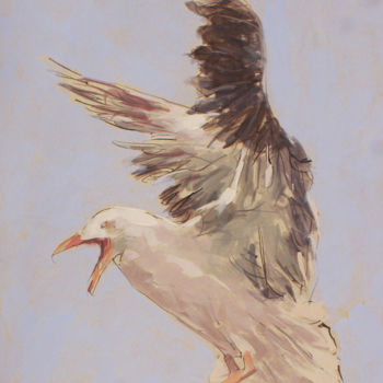 Painting titled "mouette 1" by Hassan Najim, Original Artwork, Acrylic