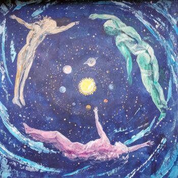 Painting titled "Cosmic Consciousness" by Najma Soonasra, Original Artwork, Acrylic