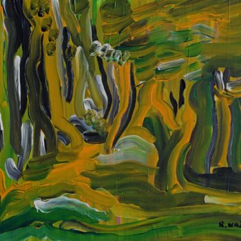 Peinture intitulée "Perdu dans la forêt" par Betty Najman, Œuvre d'art originale, Acrylique