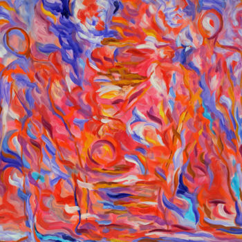 Pittura intitolato "Flamboyance" da Betty Najman, Opera d'arte originale, Olio