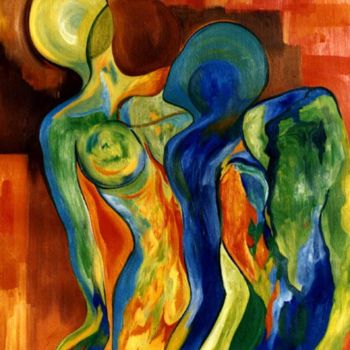 Peinture intitulée "corps intenses" par Betty Najman, Œuvre d'art originale, Huile