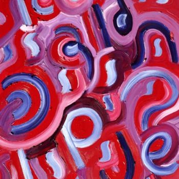 Painting titled "Lettres et signes 1" by Betty Najman, Original Artwork, Oil