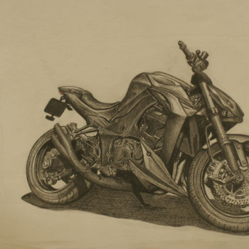 Drawing titled "Solid Speed, Resting" by Lyrio, Original Artwork, Pencil