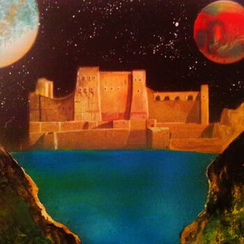 Painting titled "château" by Naluro, Original Artwork, Spray paint