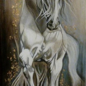 "Άσπρο Άλογο" başlıklı Tablo Αθηνά Γεωργιάδου tarafından, Orijinal sanat, Akrilik