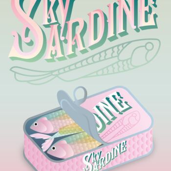 Digitale Kunst mit dem Titel "Sky Sardine" von Nana Nimbus, Original-Kunstwerk, Digitale Malerei