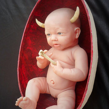 雕塑 标题为“bébé” 由Nancy Cardinal, 原创艺术品, 混合媒体