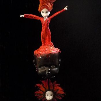 Scultura intitolato "La flamme est l'ave…" da Nancy Cardinal, Opera d'arte originale, Plastica