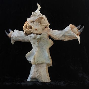 雕塑 标题为“Le prédicateur” 由Nancy Cardinal, 原创艺术品, 骨