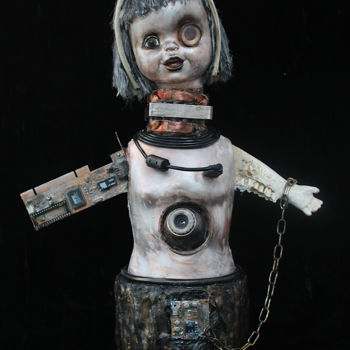 Escultura titulada "L'enfant du futur" por Nancy Cardinal, Obra de arte original, Yeso