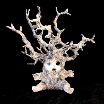 Скульптура под названием "L'arbre borgne" - Nancy Cardinal, Подлинное произведение искусства, Гипс