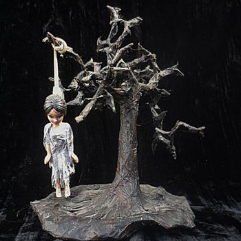 Skulptur mit dem Titel "Solstice d'automne" von Nancy Cardinal, Original-Kunstwerk, Gemischte Medien