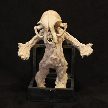 雕塑 标题为“Petit monstre” 由Nancy Cardinal, 原创艺术品, 木