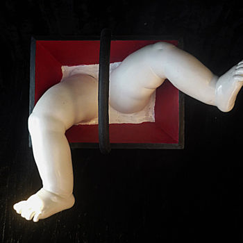 Sculptuur getiteld "Panier printanier" door Nancy Cardinal, Origineel Kunstwerk, Mixed Media
