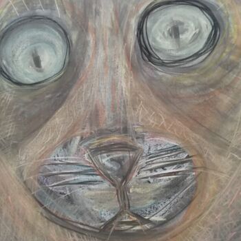Peinture intitulée "le phoque" par Nancy Krief, Œuvre d'art originale, Pastel