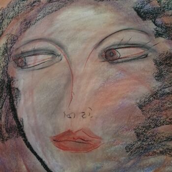 Peinture intitulée "Justine pastel tend…" par Nancy Krief, Œuvre d'art originale, Pastel