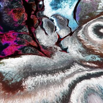 Digitale Kunst mit dem Titel "ABSTRACTION 271021" von Nancy Lopez, Original-Kunstwerk, Digitale Malerei Auf Keilrahmen aus H…
