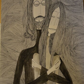 绘画 标题为“John&Yoko” 由Nancy Van Reeth, 原创艺术品, 其他