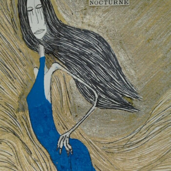 Рисунок под названием ""Nocturne"" - Nancy Van Reeth, Подлинное произведение искусства, Маркер