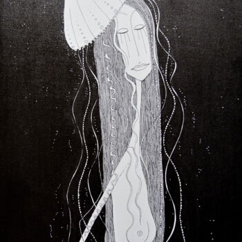 Картина под названием "Eva Medusa" - Nancy Van Reeth, Подлинное произведение искусства, Чернила