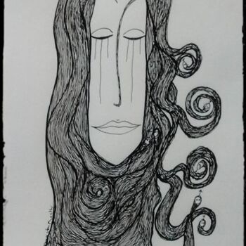 Σχέδιο με τίτλο "shamane aux serpents" από Nancy Van Reeth, Αυθεντικά έργα τέχνης