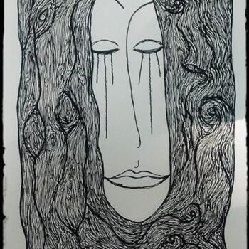 Drawing titled "shamane des vents" by Nancy Van Reeth, Original Artwork