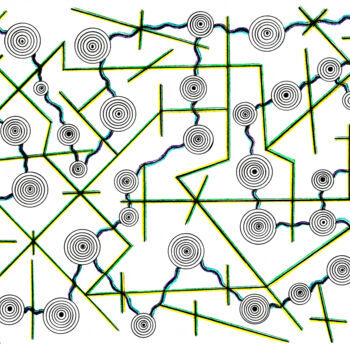Drawing titled "Integrated Circuitry" by Nancy A-Mechrek, Original Artwork, Pastel