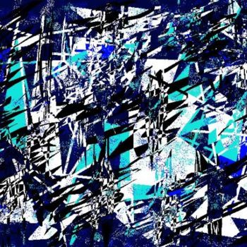 Malerei mit dem Titel "BLUE MESS" von Nancy Forever, Original-Kunstwerk, Öl