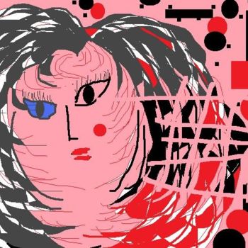 Картина под названием "pinky girl" - Nancy Forever, Подлинное произведение искусства, Масло