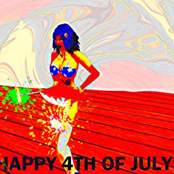 Pintura titulada "happy 4th of july" por Nancy Forever, Obra de arte original, Otro