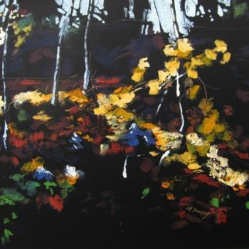 Schilderij getiteld "Autumn Woods" door Nancy Tracy, Origineel Kunstwerk