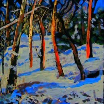 Pintura intitulada "Golden Snow" por Nancy Tracy, Obras de arte originais, Outro