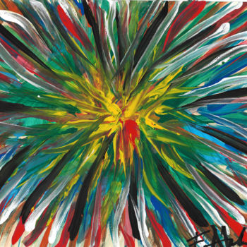 Peinture intitulée "Explosão" par Nanda Kakashi, Œuvre d'art originale, Gouache