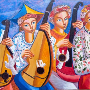 Pintura intitulada "Folclore da Ucrânia" por Nando Ribeiro, Obras de arte originais, Óleo