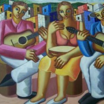 Pintura intitulada "MUSICOS" por Nando Ribeiro, Obras de arte originais