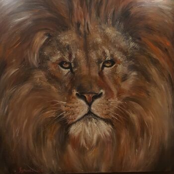 Painting titled "Лев. Lion" by Nanè Ayrunts, Original Artwork