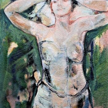 Peinture intitulée "Femme aux bras levés" par Nane, Œuvre d'art originale, Acrylique Monté sur Châssis en bois