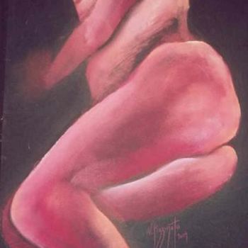 Drawing titled "Pastel ROSE N°52" by Nadine Pizzinato, Original Artwork, Other