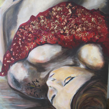 Pintura titulada "femme dans ses reves" por Nadine Pizzinato, Obra de arte original, Acrílico