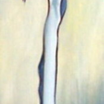 Painting titled "Dryade" by Frédérique Nanjod, Original Artwork, Oil Mounted on Wood Stretcher frame