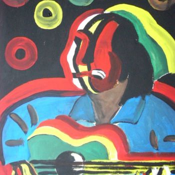 Pintura titulada "paco de lucía" por Fernando Millares Basadre, Obra de arte original