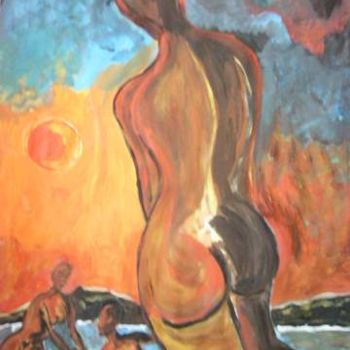 Painting titled "mujeres bañandose" by Fernando Millares Basadre, Original Artwork