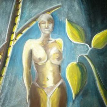 Ζωγραφική με τίτλο "mujer en la noche" από Fernando Millares Basadre, Αυθεντικά έργα τέχνης
