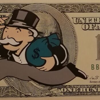 Painting titled "Billet Monopoly" by Nanoab, Original Artwork, Acrylic
