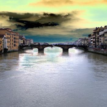 Digital Arts με τίτλο "Bridge over Arno af…" από Cris Orfescu, Αυθεντικά έργα τέχνης